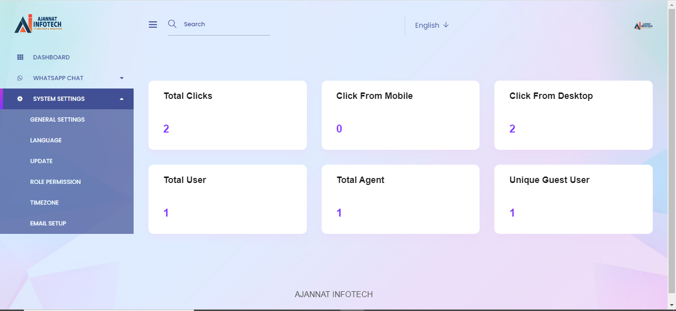 Whatsapp chat Boot System REAL time Chat UNLIMITED Agent Add AJANNAT INFOTECH PVT LTD