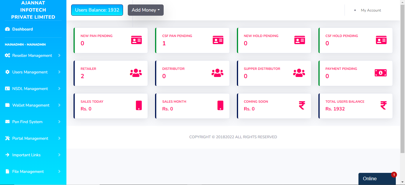 NSDL ADMIN AND RESELLER Pan Web Application Source Code And Software | Instant Download | AJANNAT INFOTECH PVT LTD|