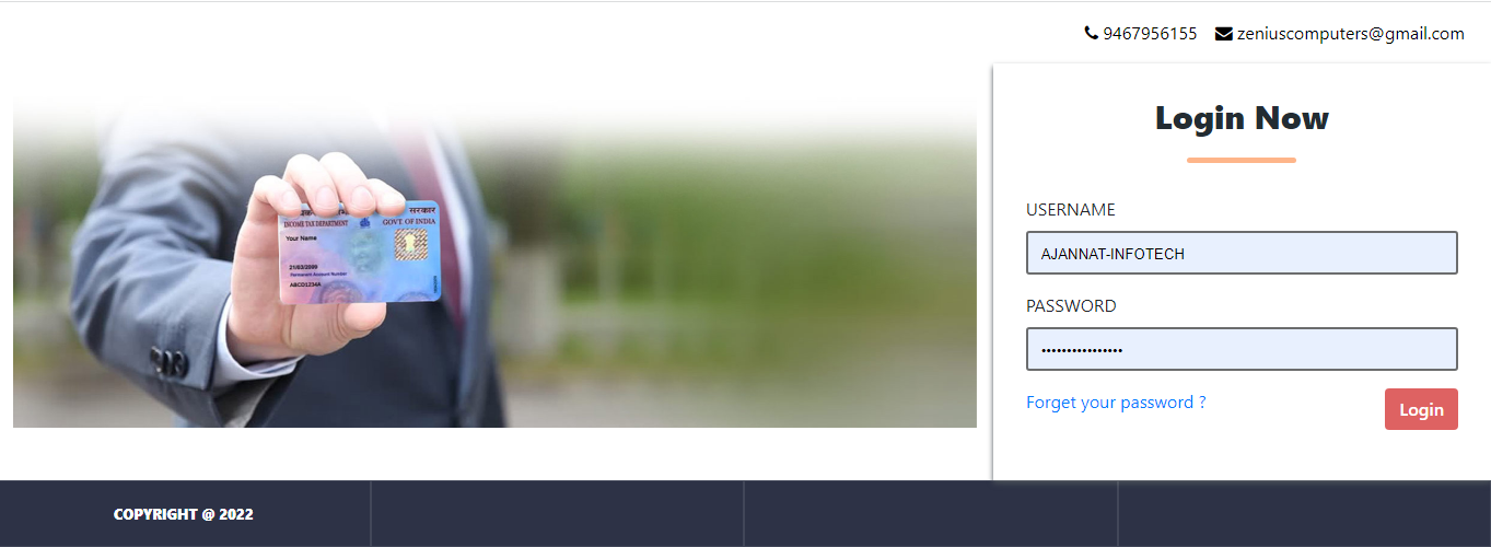 Laravel New UTI Pan Card Portal with  Source Code AJANNAT INFOTECH PVT LTD